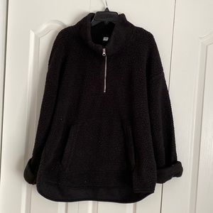 Old navy black 1/4 zip sherpa